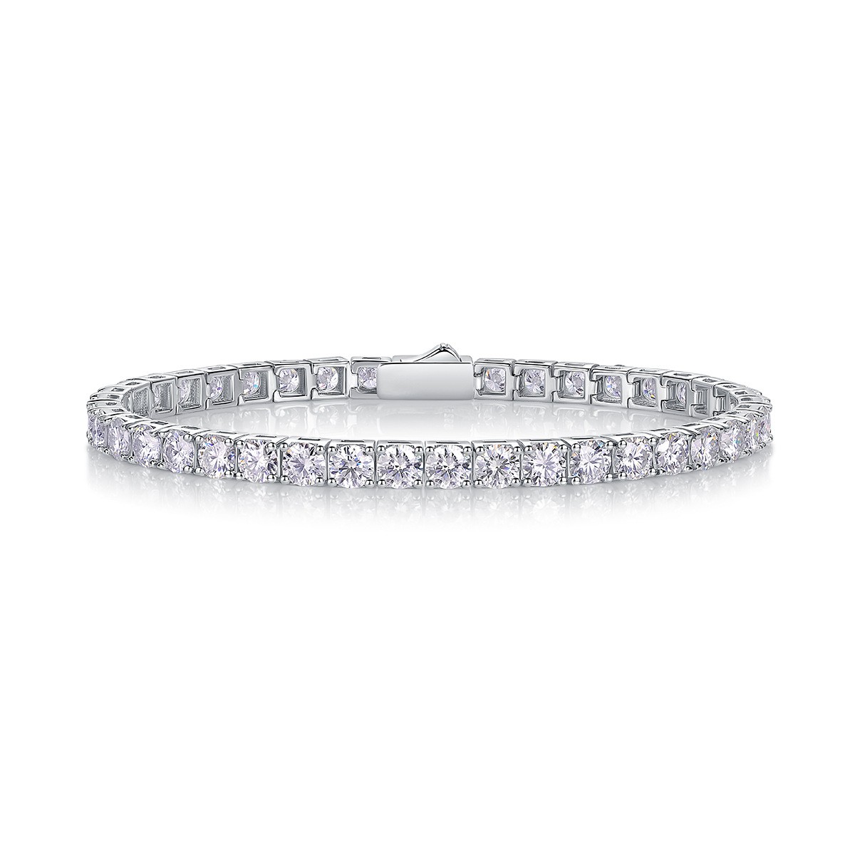 3-6.5MM REAL MOISSANITE Silver Tennis Chain Necklace – VVS D Color – Pass Tester