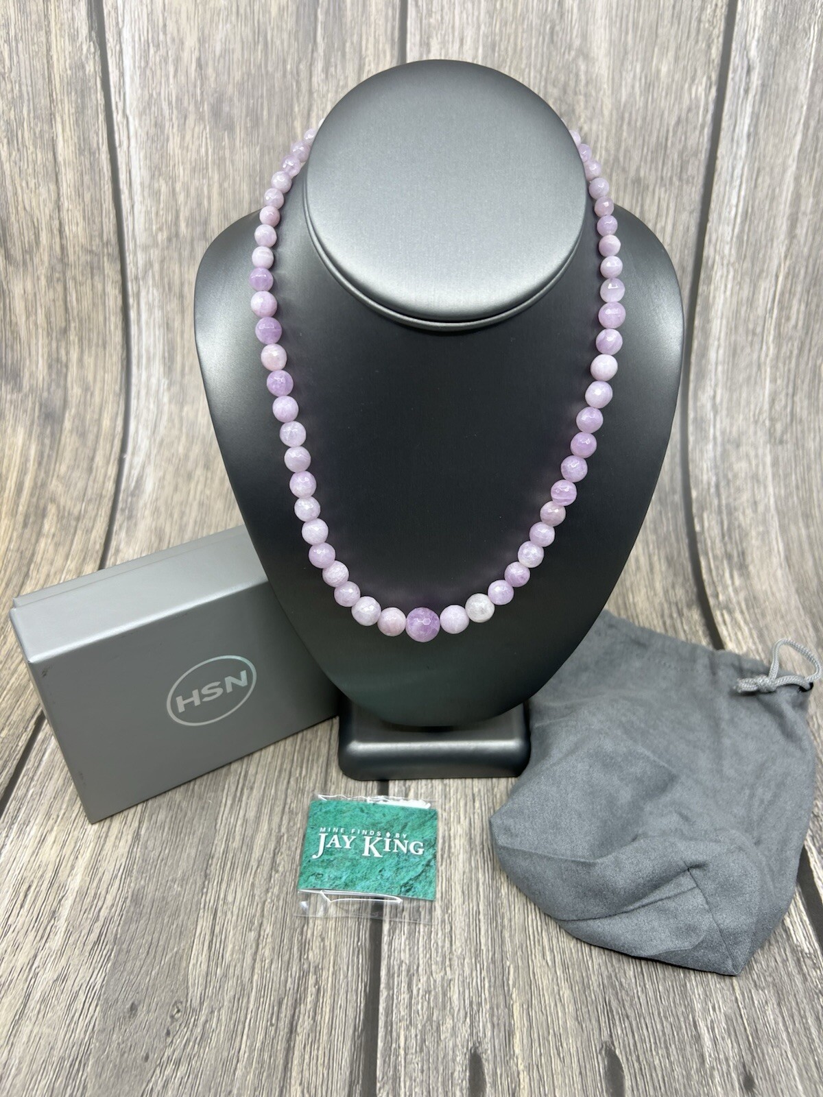 Jay King Sterling Silver Faceted Purple Kunzite Bead Necklace