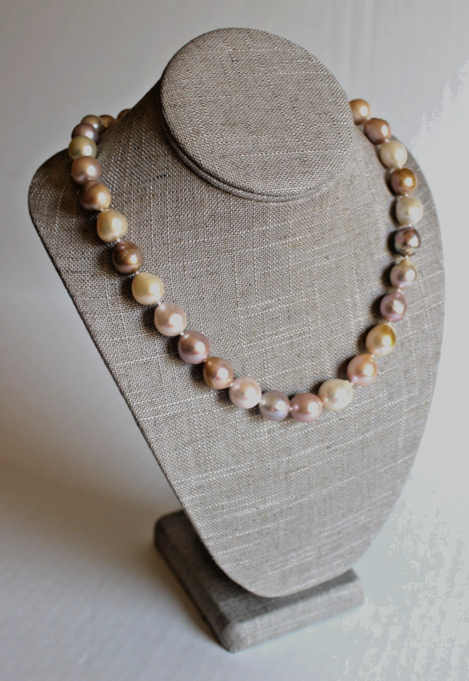 10-13mm Multi-Color Cultured Rare KASUMIGA PEARL 14K White Gold 20″ Necklace