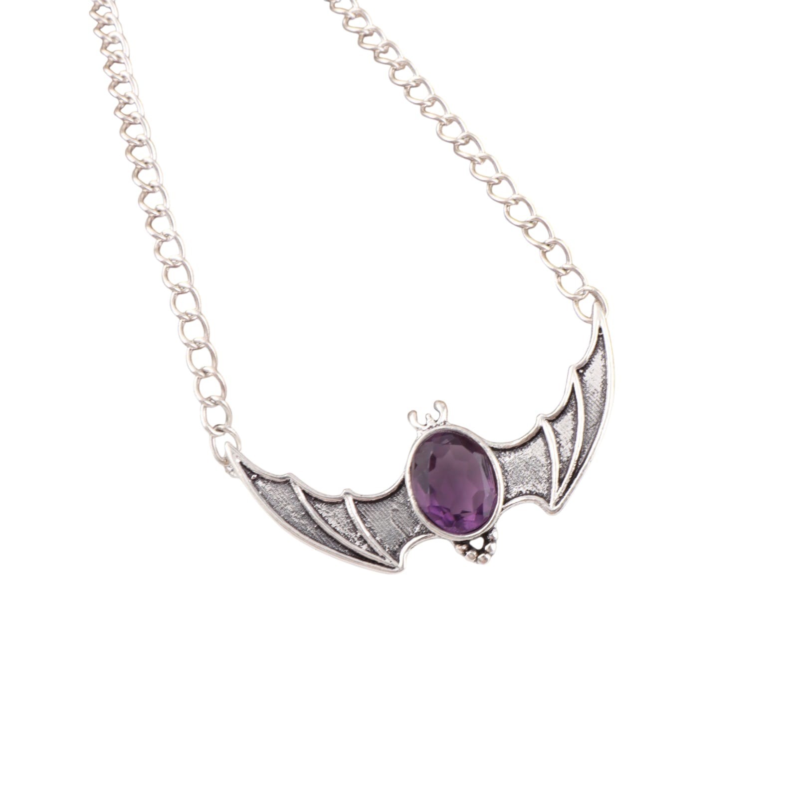 925 Silver & Natural Amethyst Oval Charms Pendant