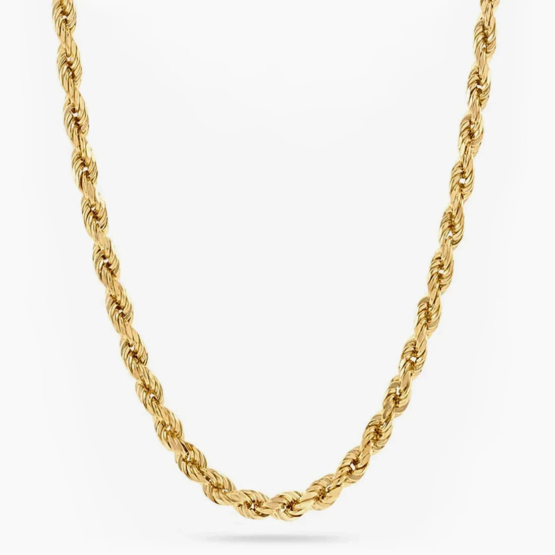 14K Yellow Gold 2.5mm-Diamond Cut Rope Chain Necklace Men Womens 20″