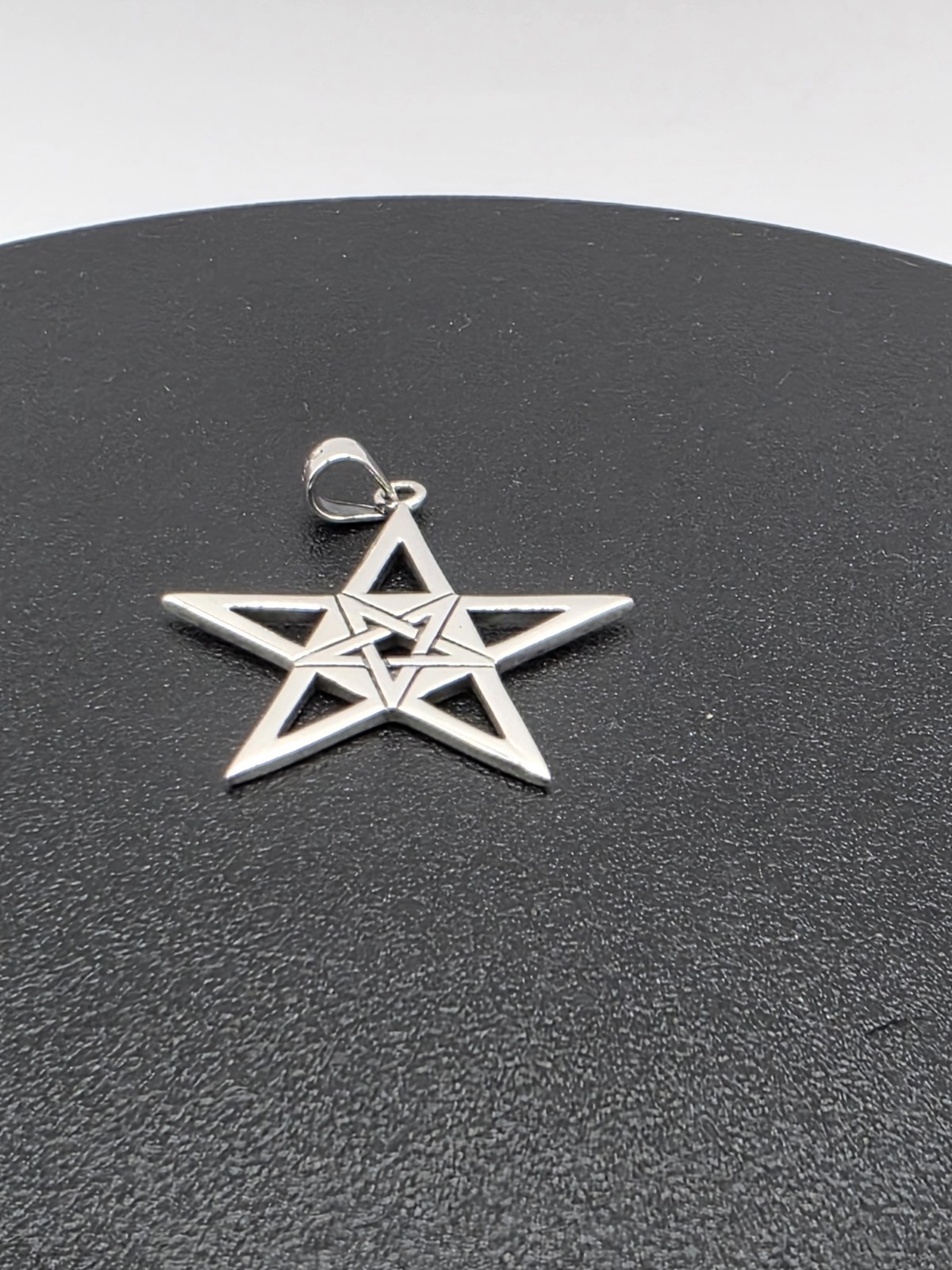 925 New Sterling Silver Pendant Pentacle 26mm
