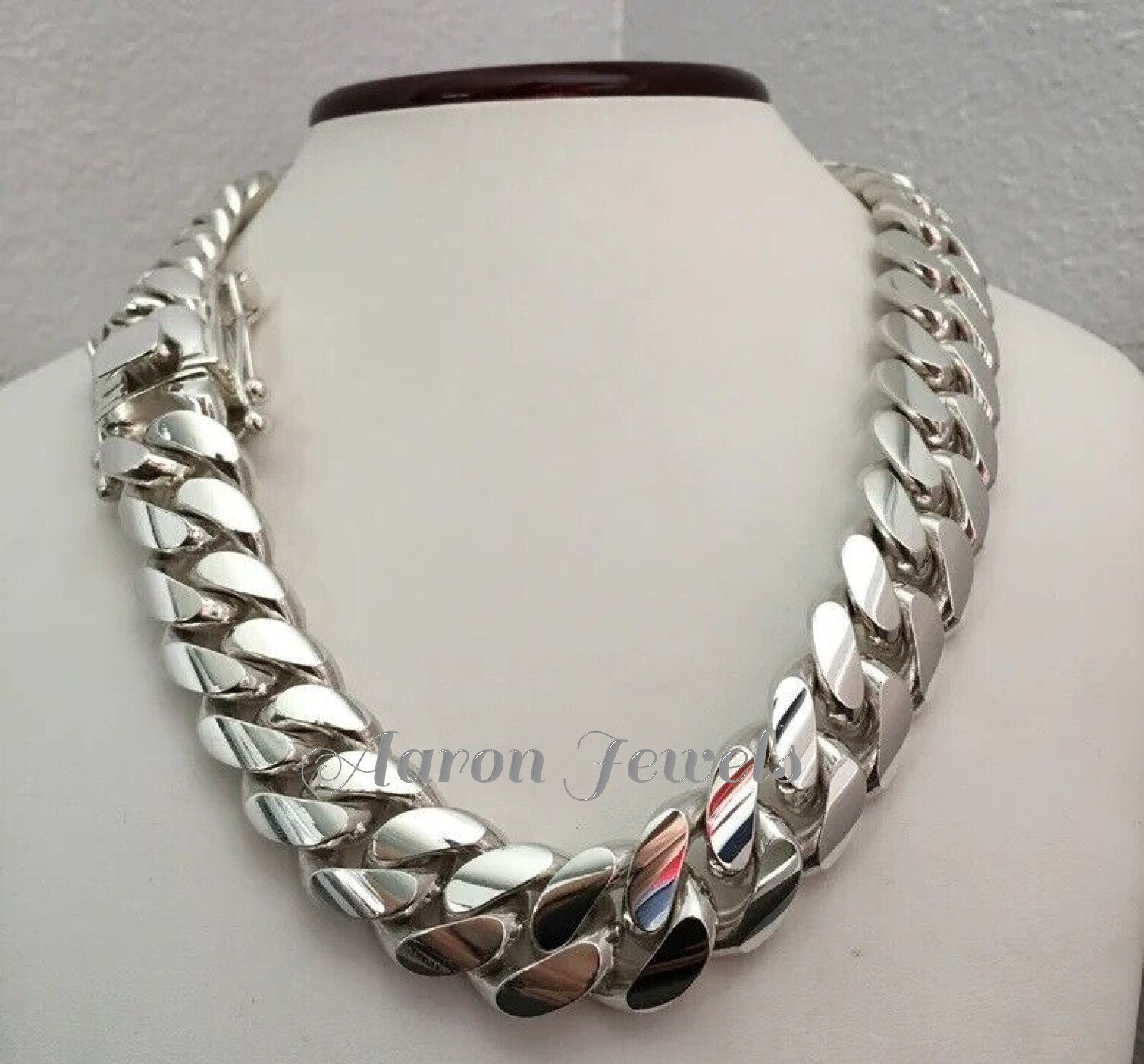 Men’s Miami PLAIN Cuban 20mm x 26″ LINK Chain 925 Sterling Silver ITALIAN LOCK