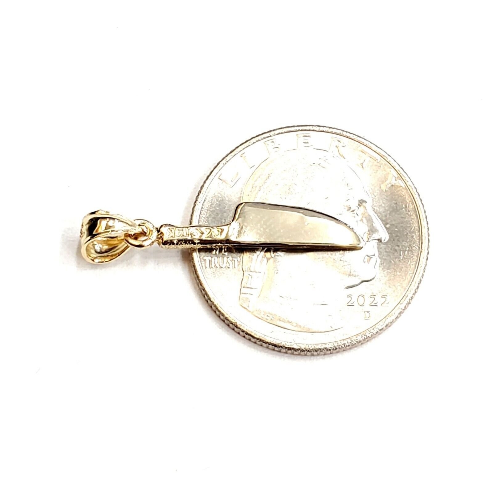 14k yellow Gold solid 3D kitchen utensil knife Pendant charm fine jewelry 1.1g