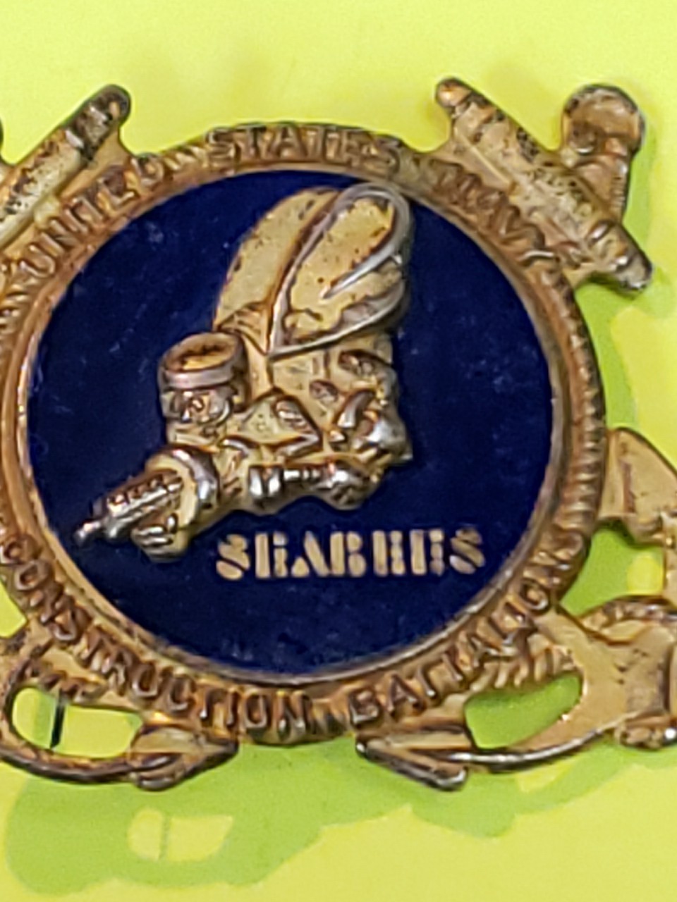 Seabees Pin WWII Navy, Roch, NY Sterling Silver, Metal Arts Co. Nice