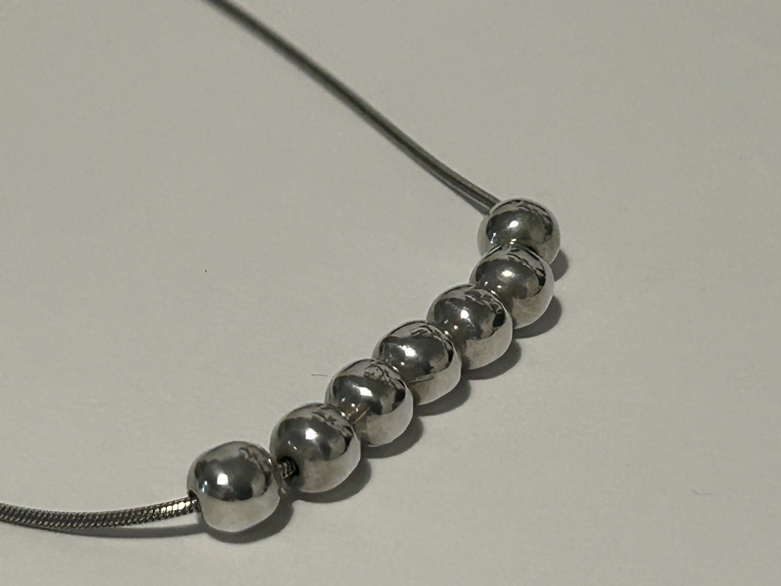 Vintage Sterling Silver Ball Bead 18” Necklace. Italy (7.63g) Full HM.