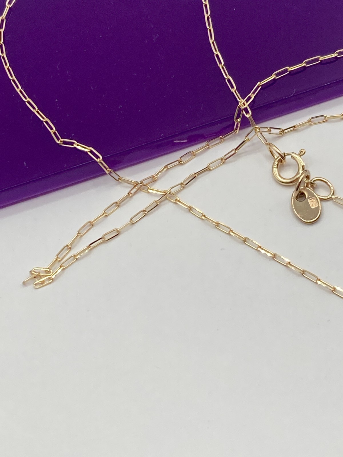 solid 10k gold paperclip chain necklace