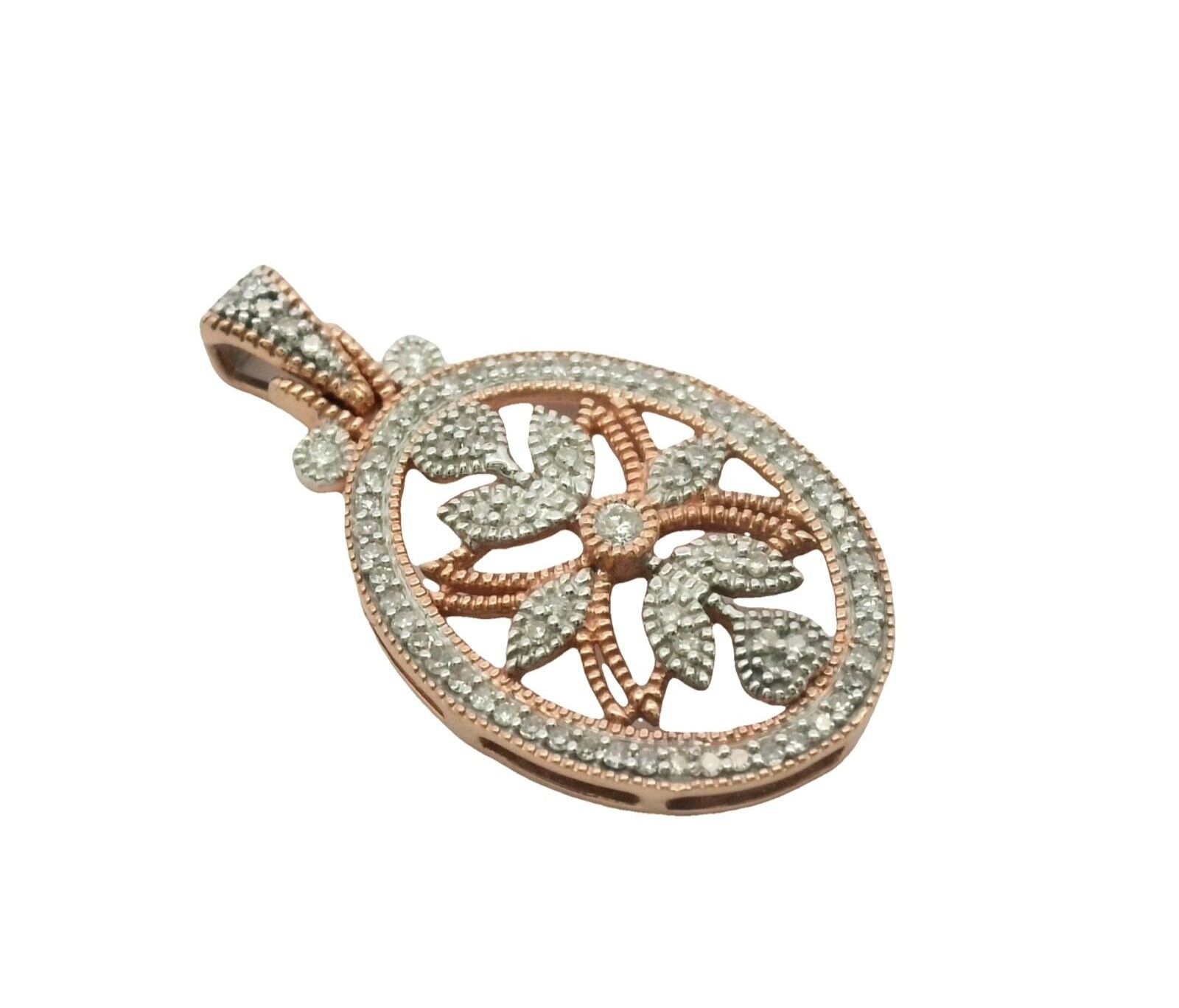 0.78CTW Diamond Pendant In 10k Two Tone Gold