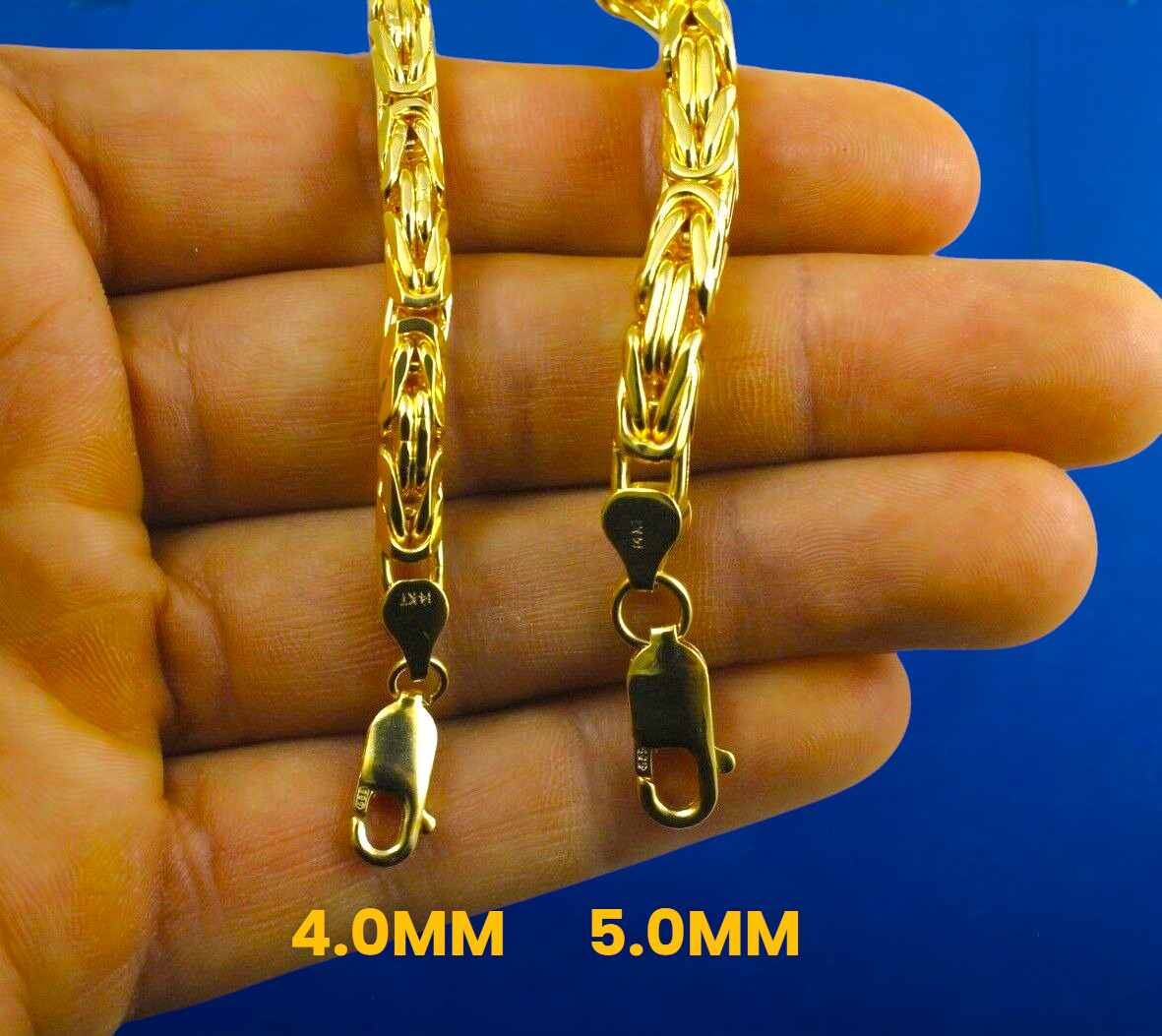 14K Yellow Gold 2mm-5mm Byzantine Square Box Chain Necklace All Sizes Real