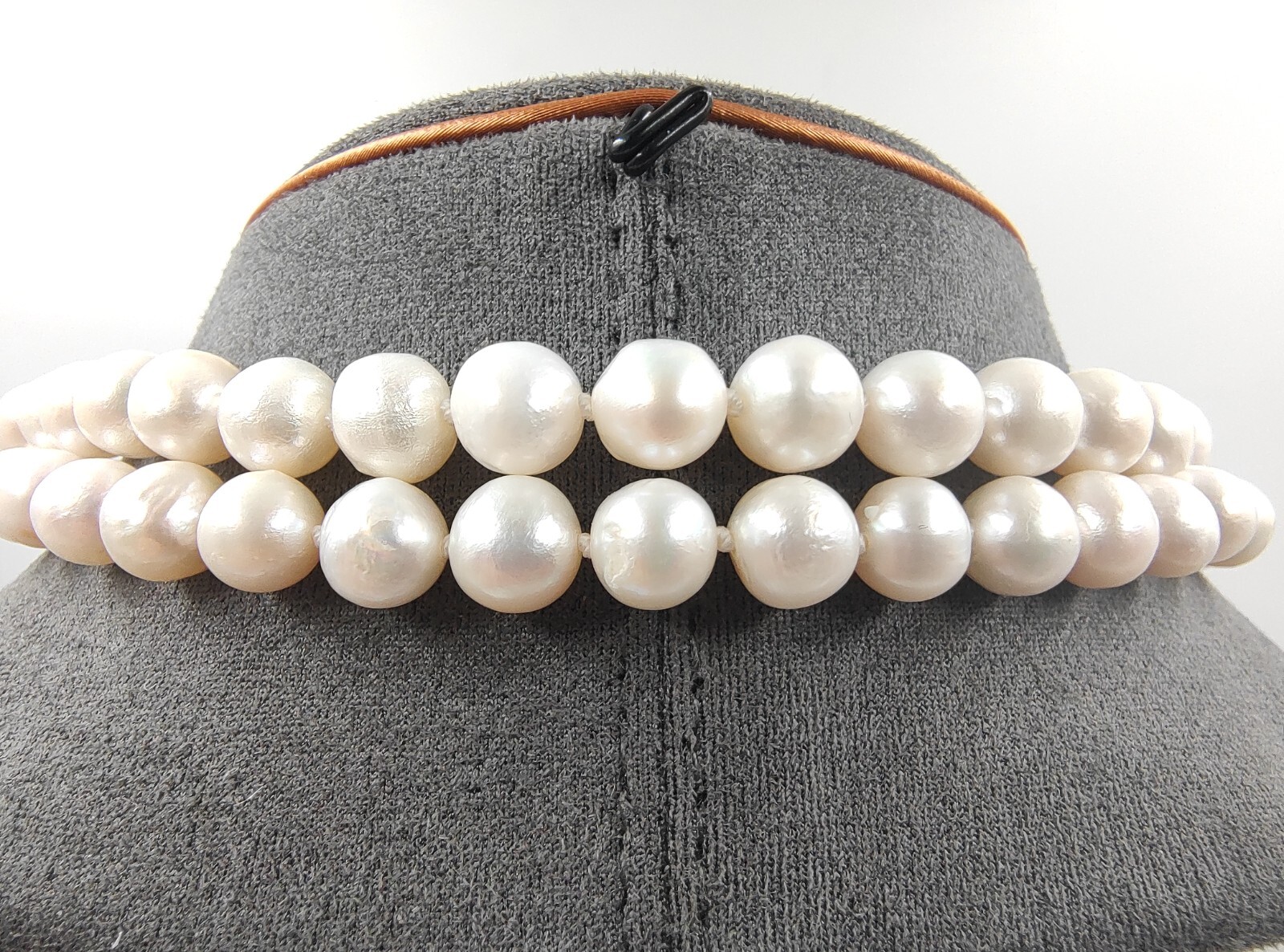 Genuine 30″ Super Luster White Natural Seawater 9mm Pearl Necklace 950 Platinum