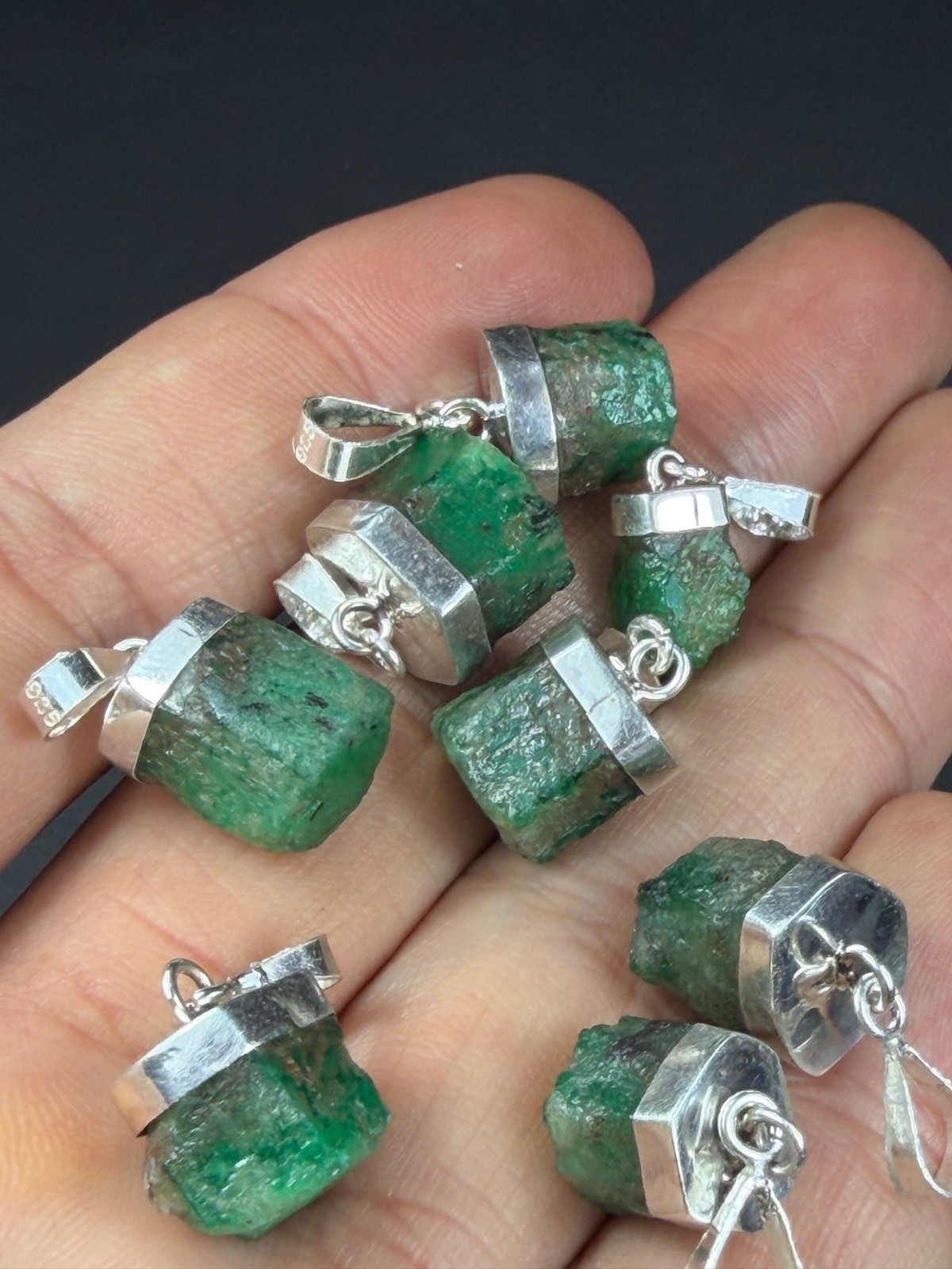 18pcs sterling silver top quality clean gem aquamarine pendants from Pakistan