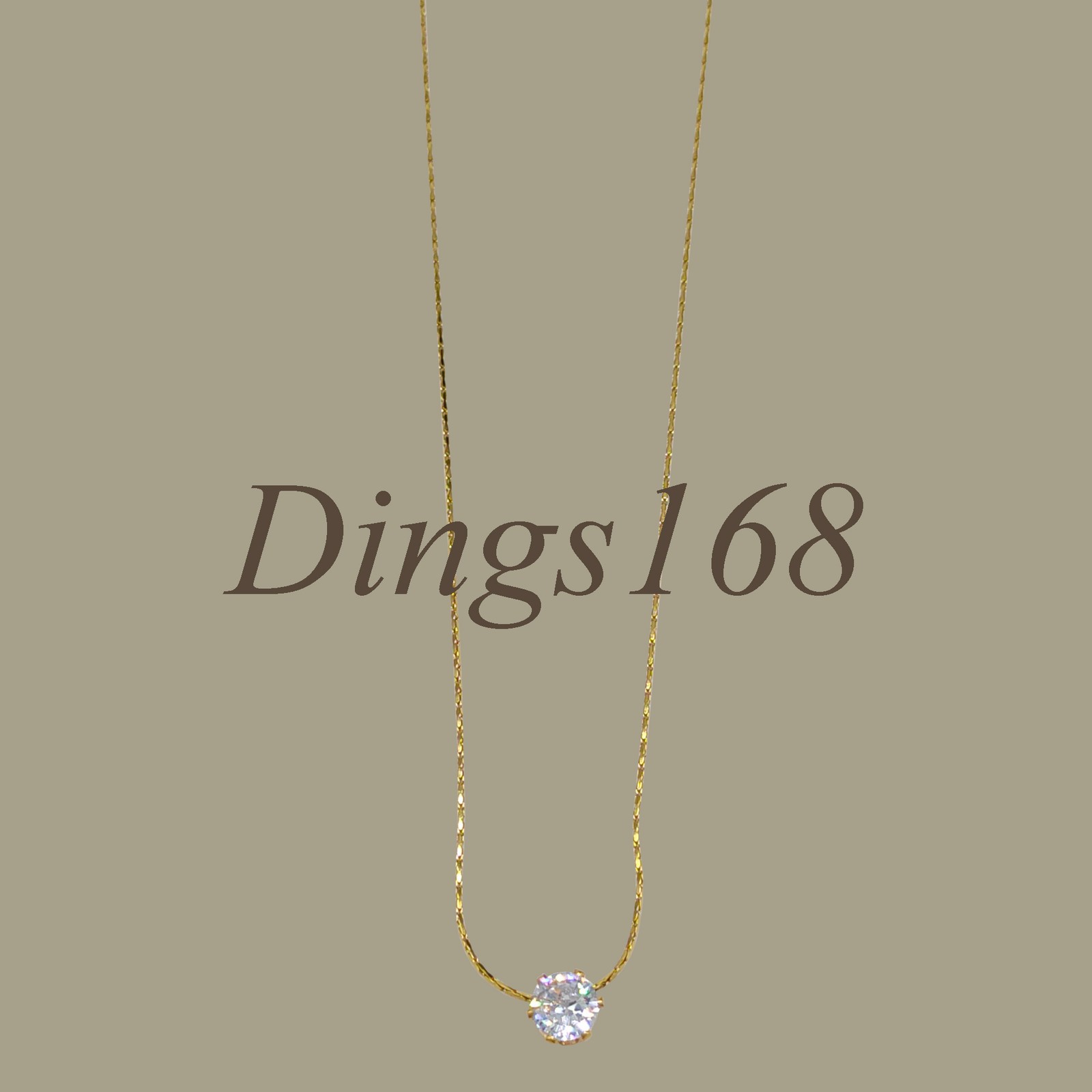 Genuine 18K Yellow Gold Filled 5mm Crystal Pendant 16″/18″ Snake Chain Necklace