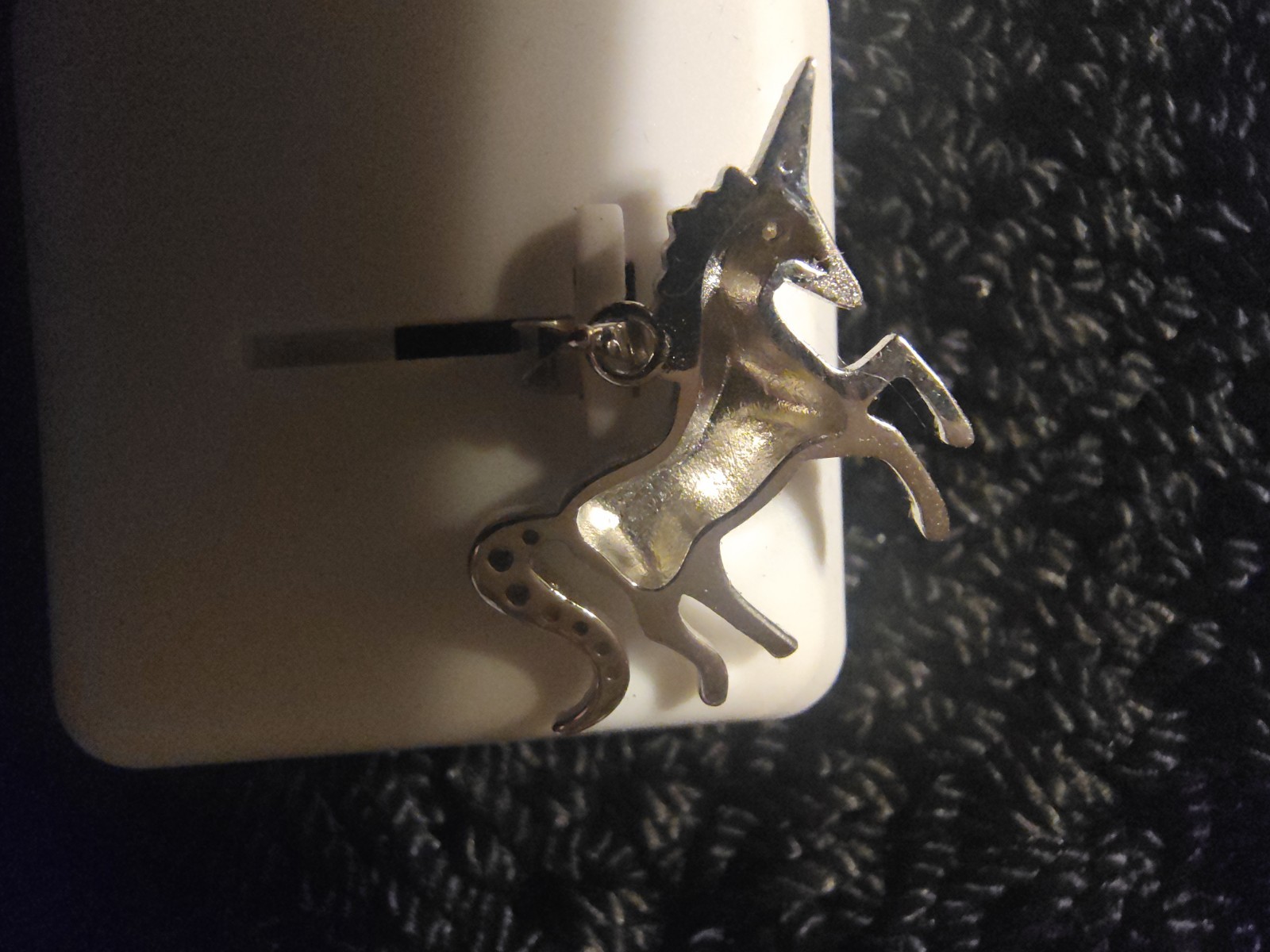 1 Ctw Round Cut Real Moissanite Unicorn Pendant Sterling Silver NWT $200