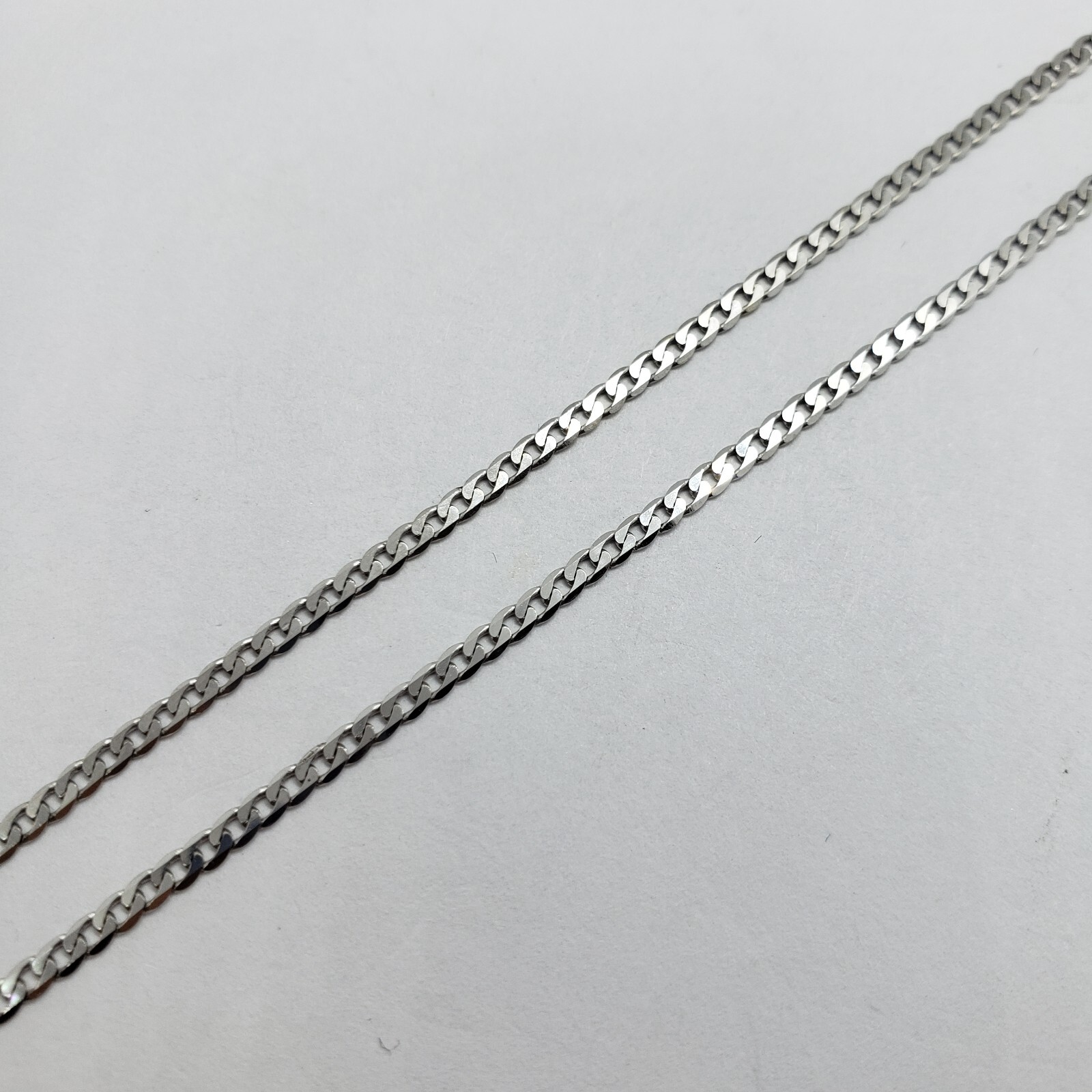 10K White Gold Solid Cuban Link Chain Curb Necklace Bracelet 3mm-4mm Size 7″~30″