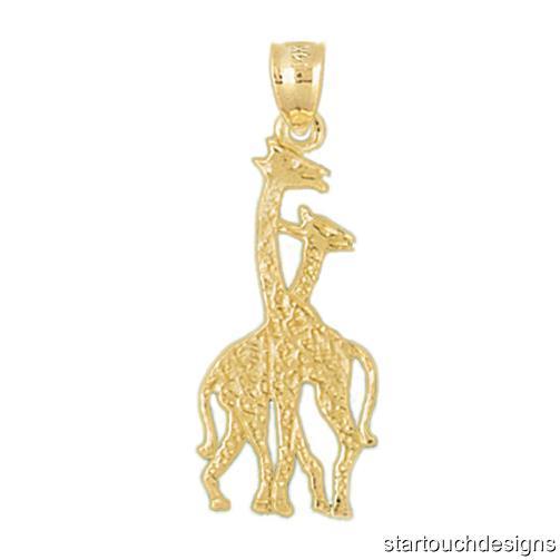 New 14k Yellow Gold Giraffe Charm Pendant