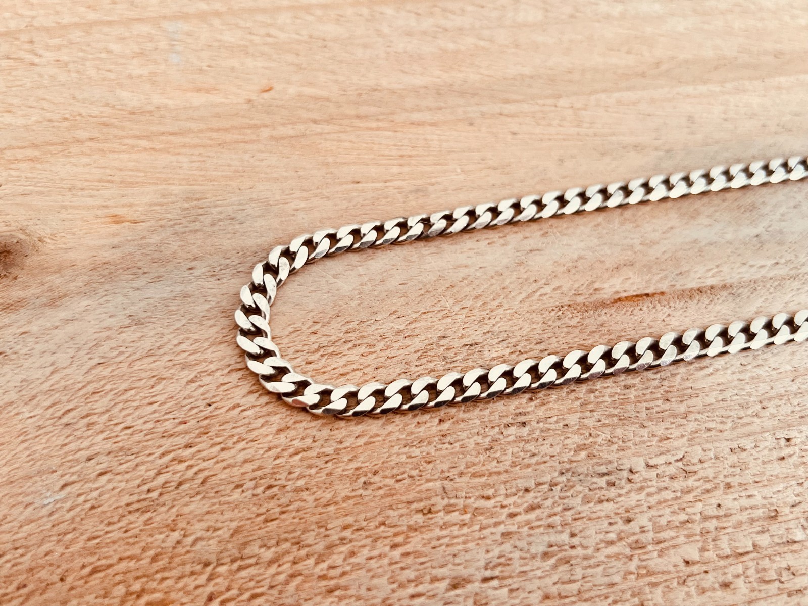 Solid Sterling Silver 18″ Curb Chain Necklace (25 Grams) Excellent Condition 5mm