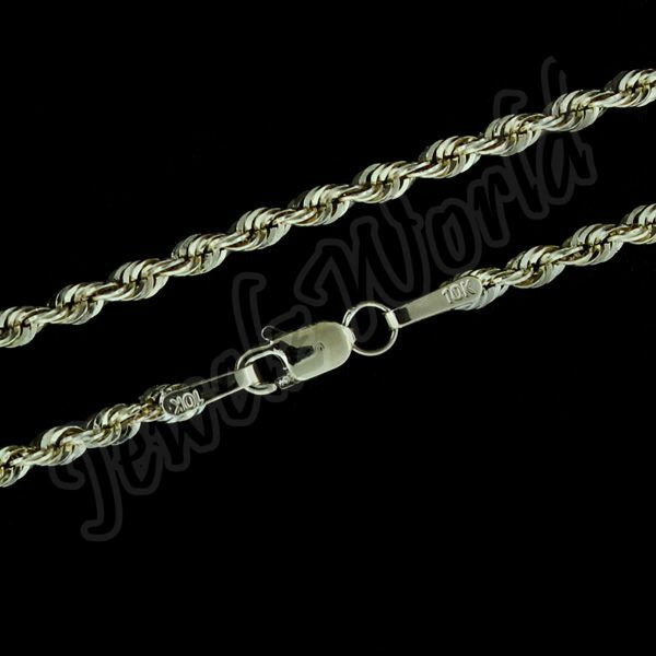 10K Yellow Gold Santa Muerte Grim Reaper Holy Death Pendant & 2.5mm Rope Chain