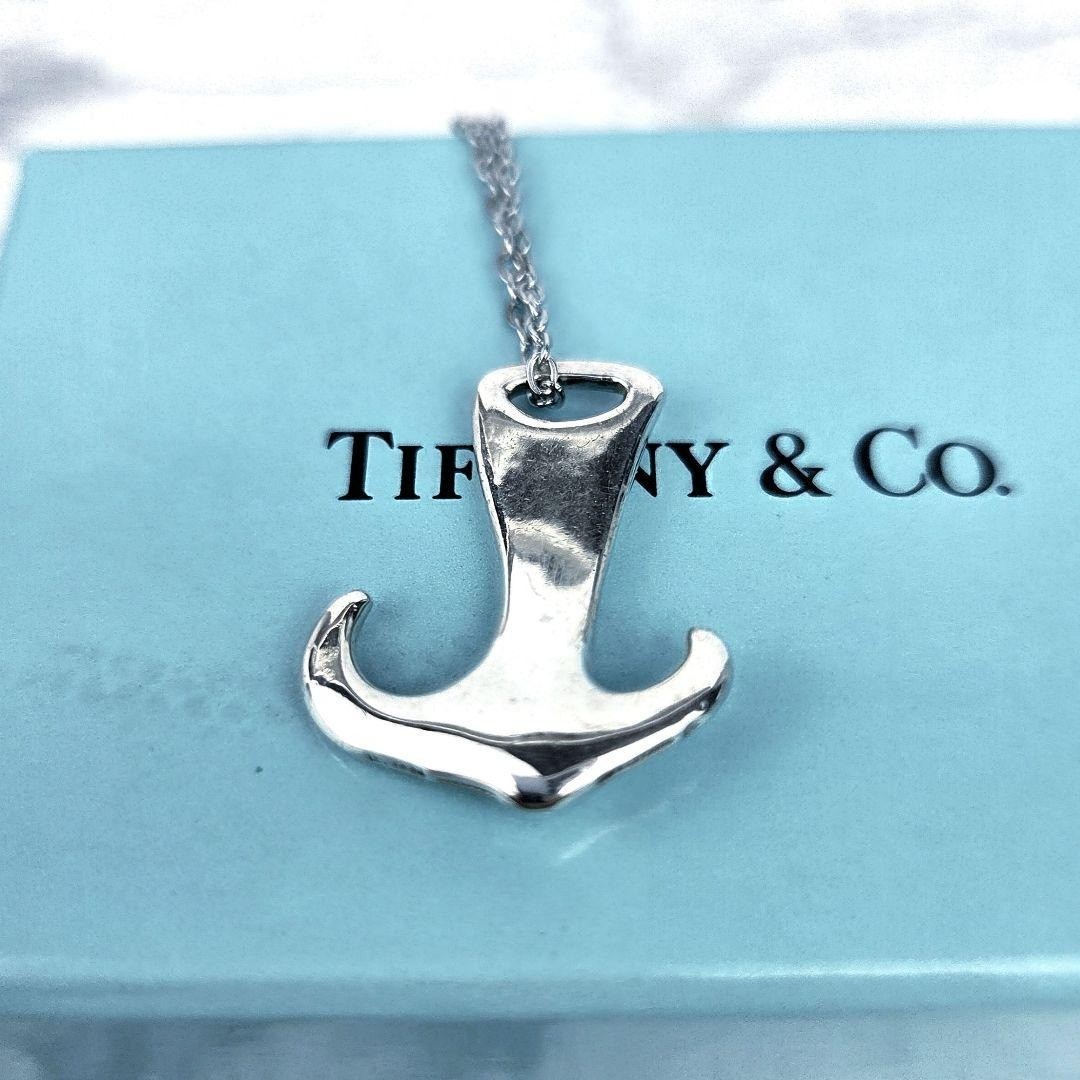 TIFFANY & Co Elsa Peretti Anchor Pendant Necklace Silver Generic Steel Chain