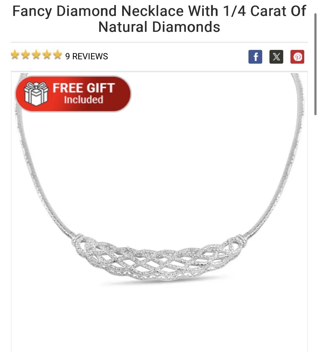 Platinum Plated Diamond Necklace 18″ 24 Natural Round Diamonds J-K I2-I3 0.25ctw