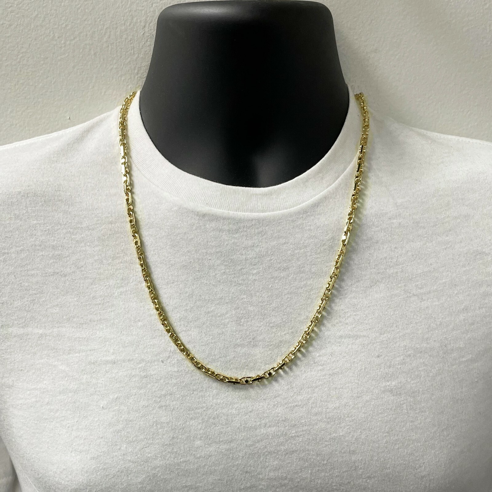 10k Yellow Gold Solid Handmade Link Chain Necklace 24″ 5mm 42.3 grams