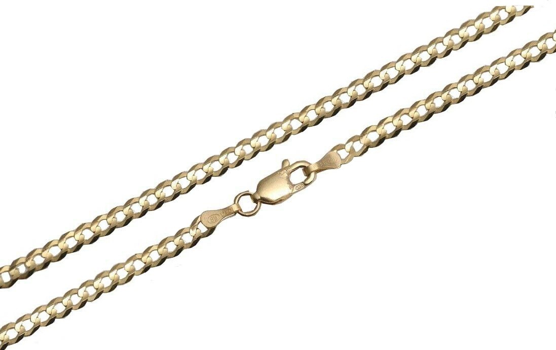 10k Solid Yellow Gold Authentic 3mm Cuban Link Bracelet Men’s Women Size 7″