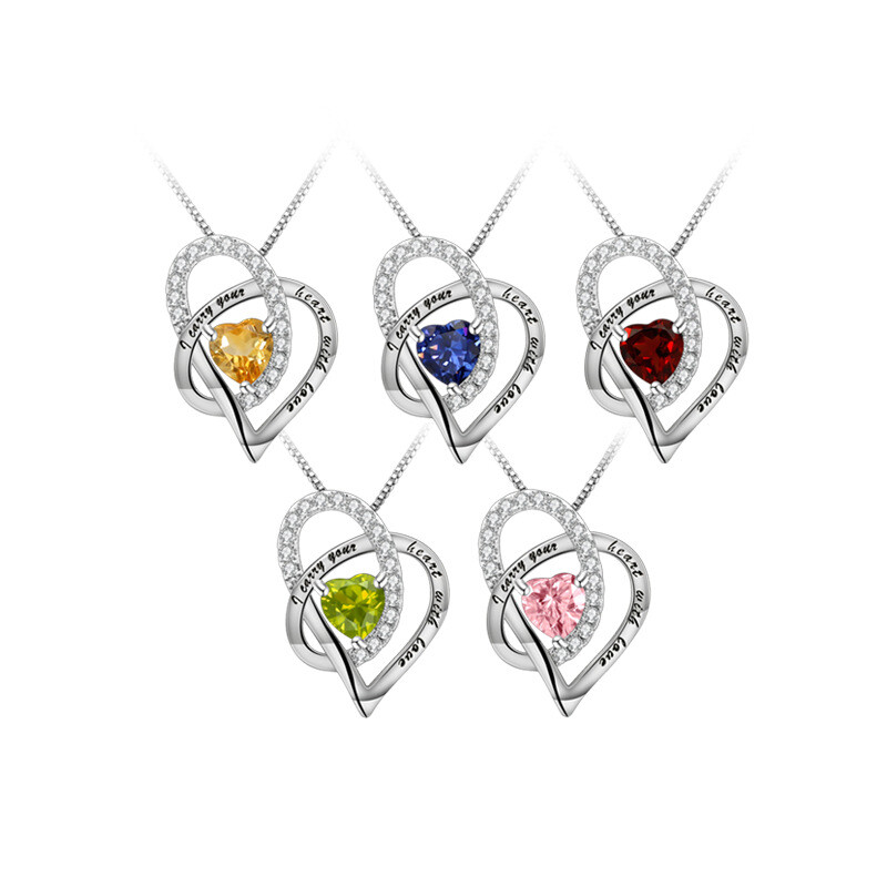 Birthstone Necklace for Mom Women Sterling Sliver 925 Mothers June May December