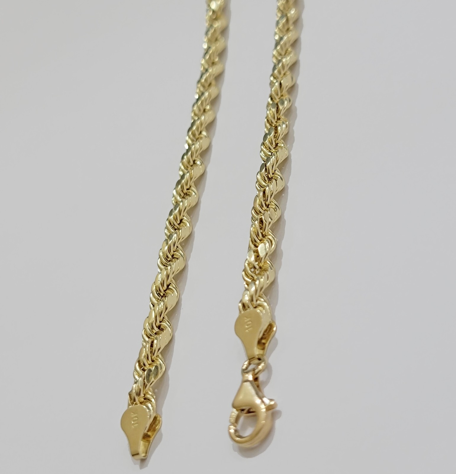 Real Gold 10k Rope Chain Necklace 5mm Mens 18″-26″ 10kt Yellow Gold Diamond cuts