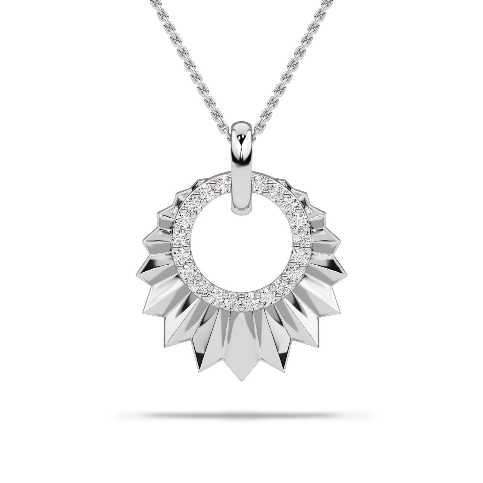 Minimal Diamond Pendant Necklace for Women Gold Platinum Silver Fine Jewelry