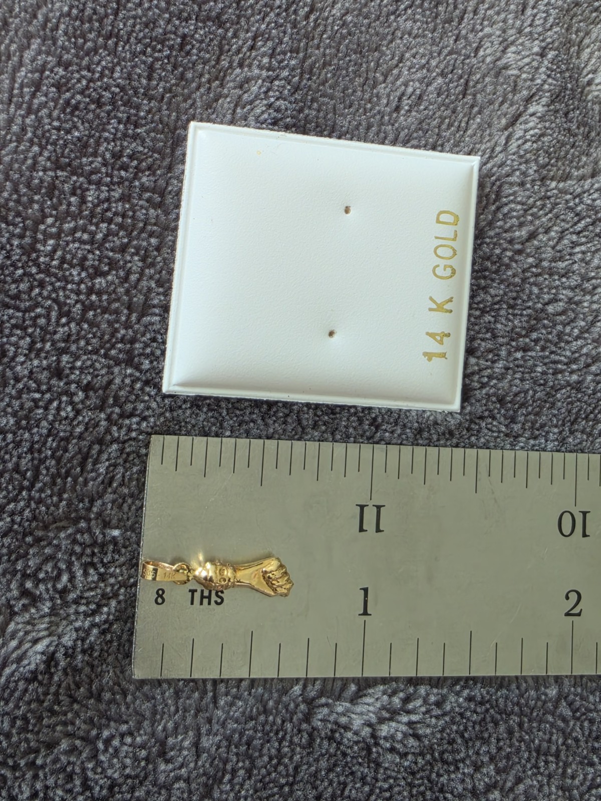 14k Gold Figa Pendant Hand For Good Luck