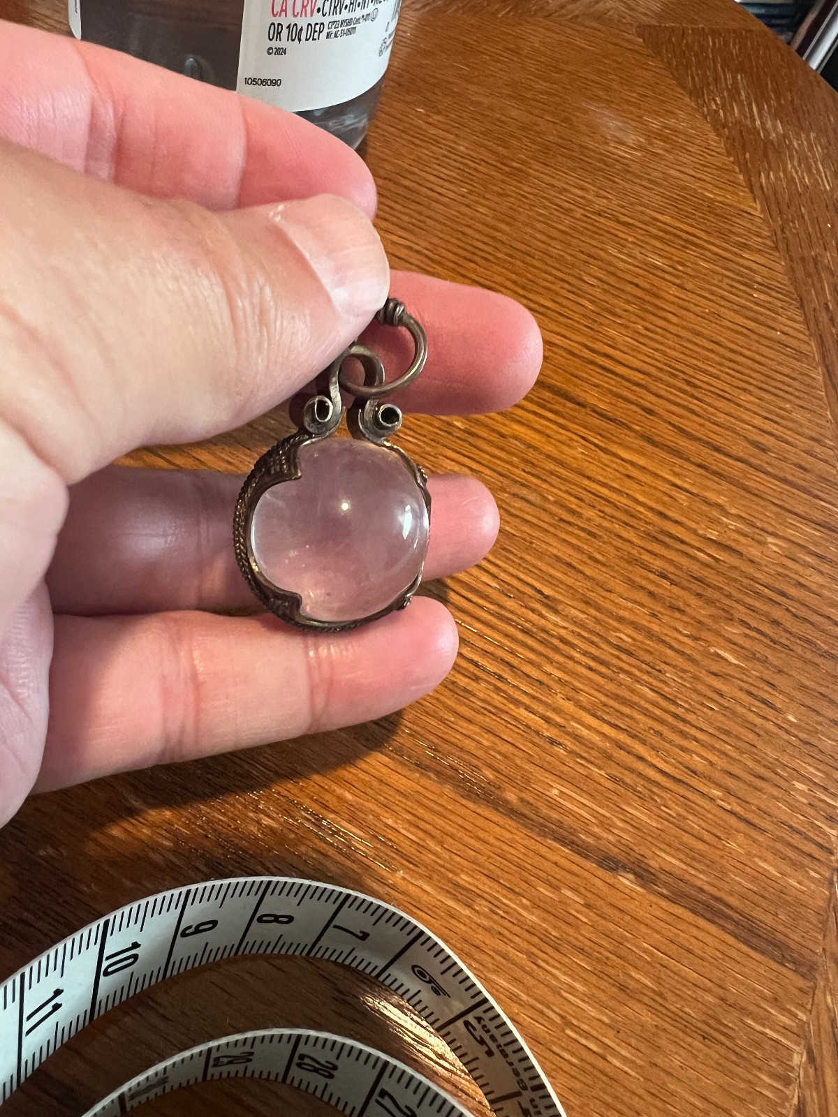 Large Exceptional Swedish Gotland Crystal Ball Oxidized Sterling Silver Pendant