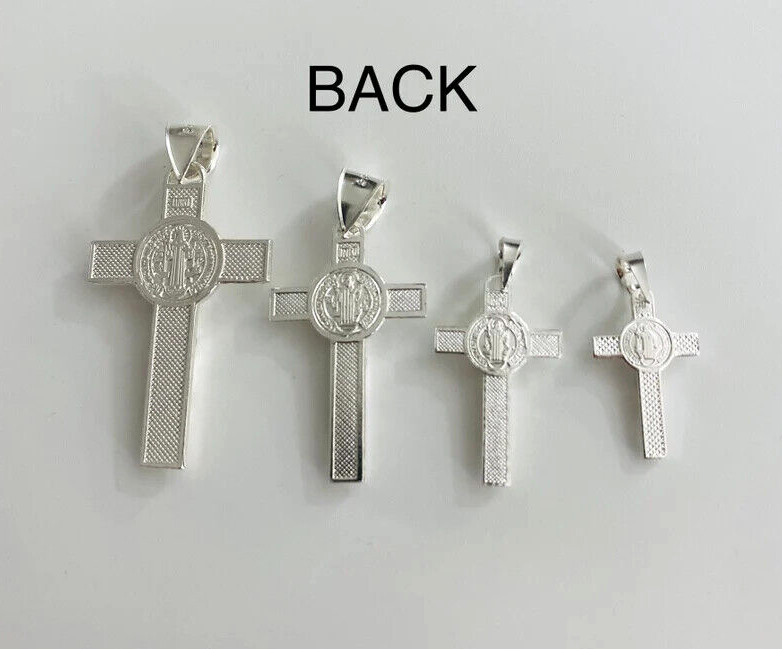 925 Sterling Silver Saint Benedict Crucifix / Cruz de San Benito en Plata- ESP34
