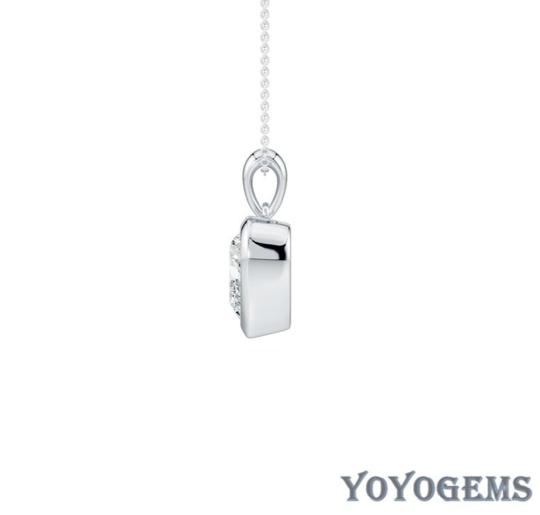 Moissanite Solitaire Wedding Pendant VVS1 Heart Cut 2.10 CT Solid 14K White Gold