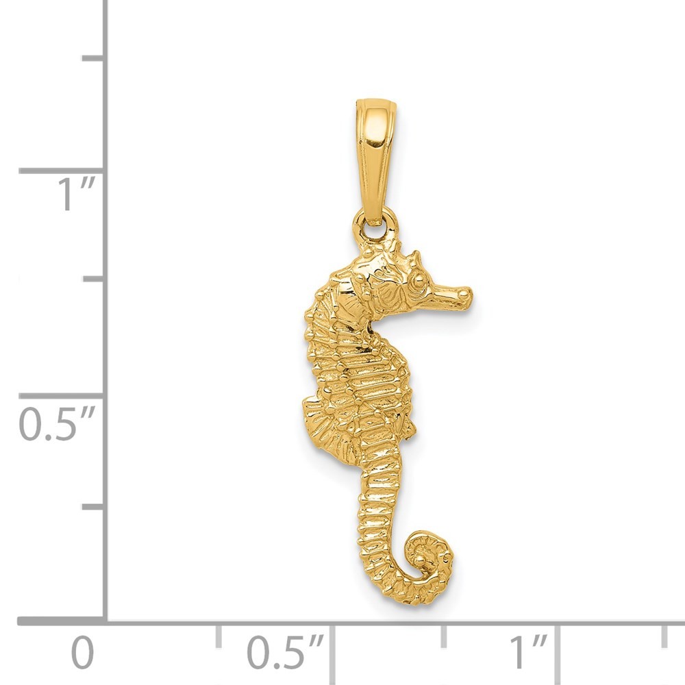 14k Yellow Gold Seahorse Pendant 0.99g L-26mm W-9mm Perfect Gift for Her