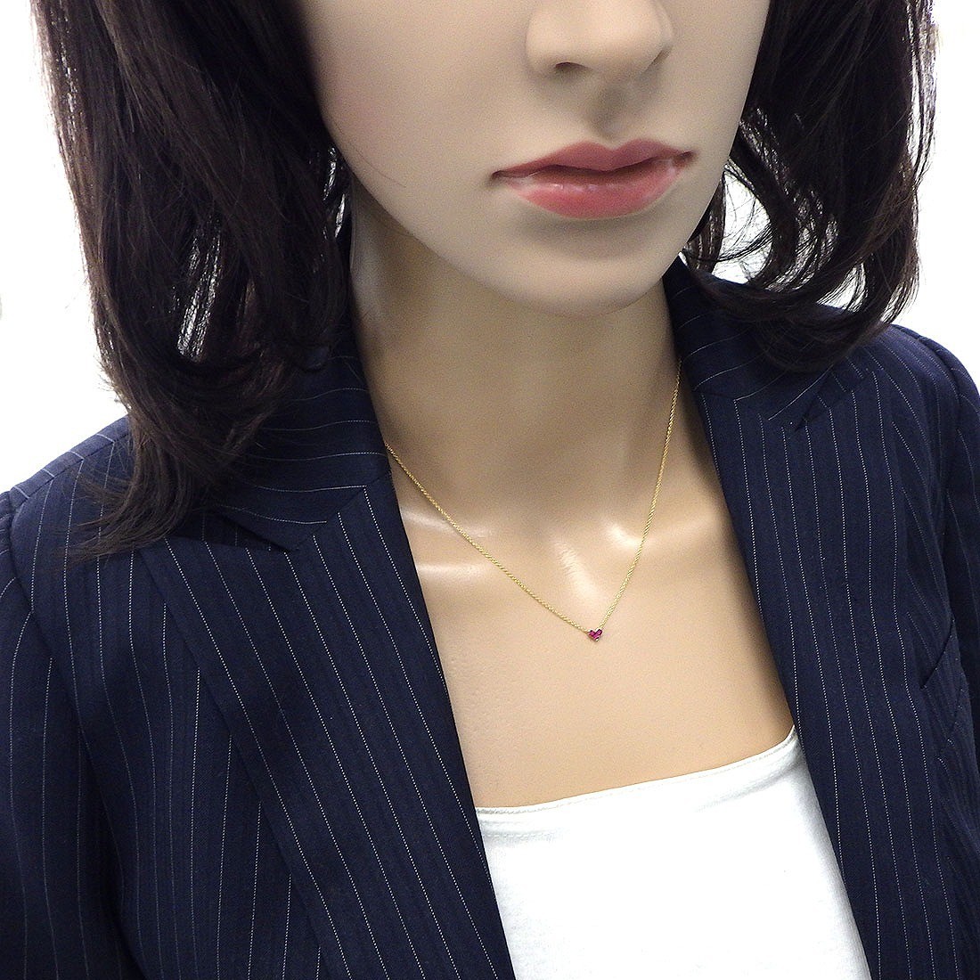 STAR JEWELRY Necklace MYSTERIOUS HEART S Size 2ZN2065 3P Square Cut Ruby 750YG