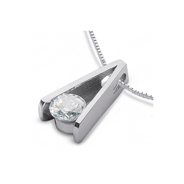 0.30ct F SI1 Round Cut Earth Mined Certified Diamond Platinum Solitaire Pendant