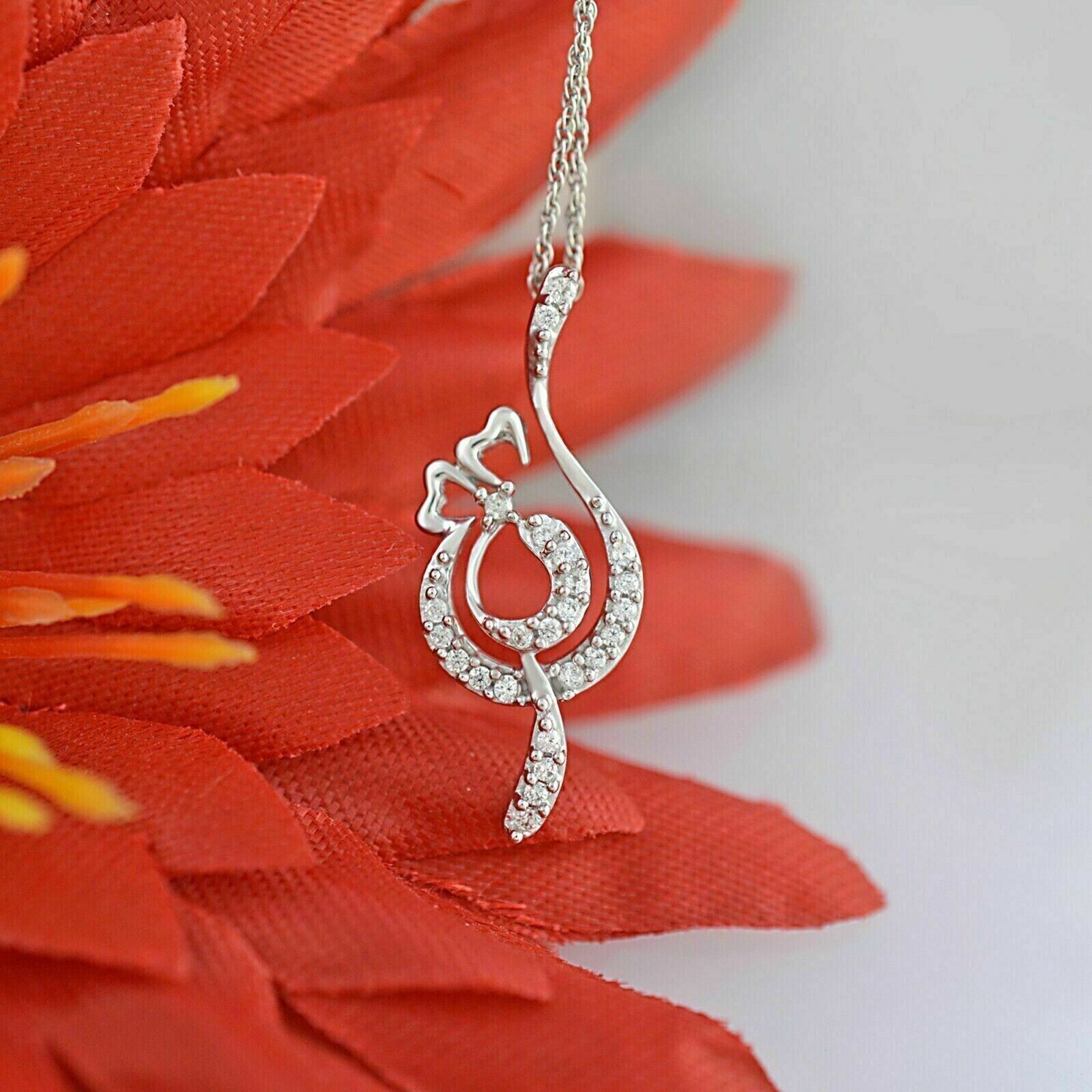 1.60Ct Round Cut Lab-Created Diamond Beautiful Pendant 14K White Gold Plated