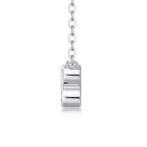 3 Stone Necklace 2/7 Ct Round Moissanite 14K White Gold Plated Free Chain