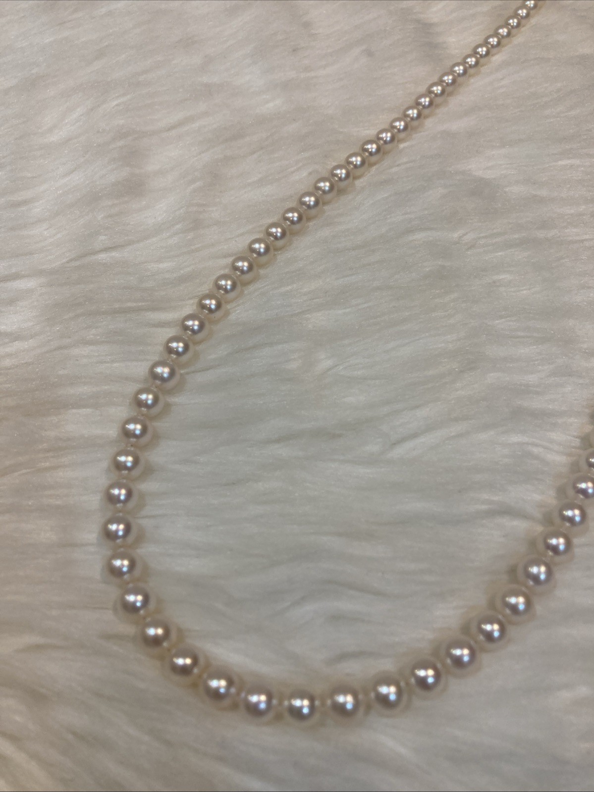 A03 Japanese Akoya Pearl Necklace 82cm 7.5-8mm Silver Clasp Long 69g Excellent