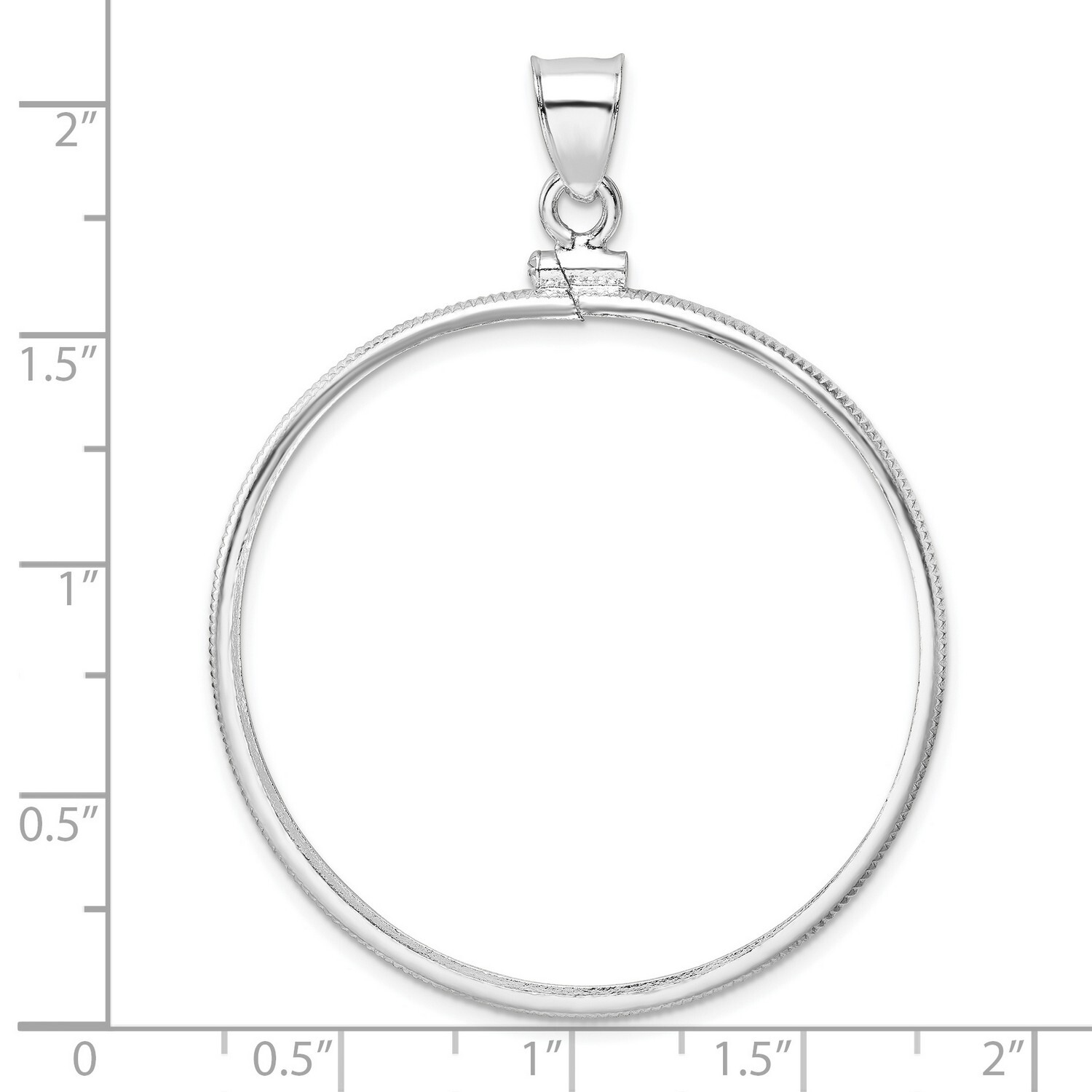 Sterling Silver 39 mm Coin Bezel Pendant Fits Walking Liberty and Other Rounds