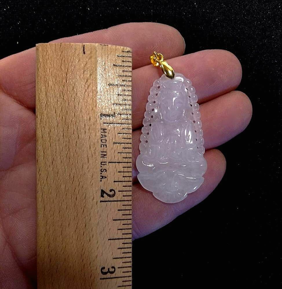Beautiful Jadeite Jade Quan Yin Pendant – Very Light Violet Jade