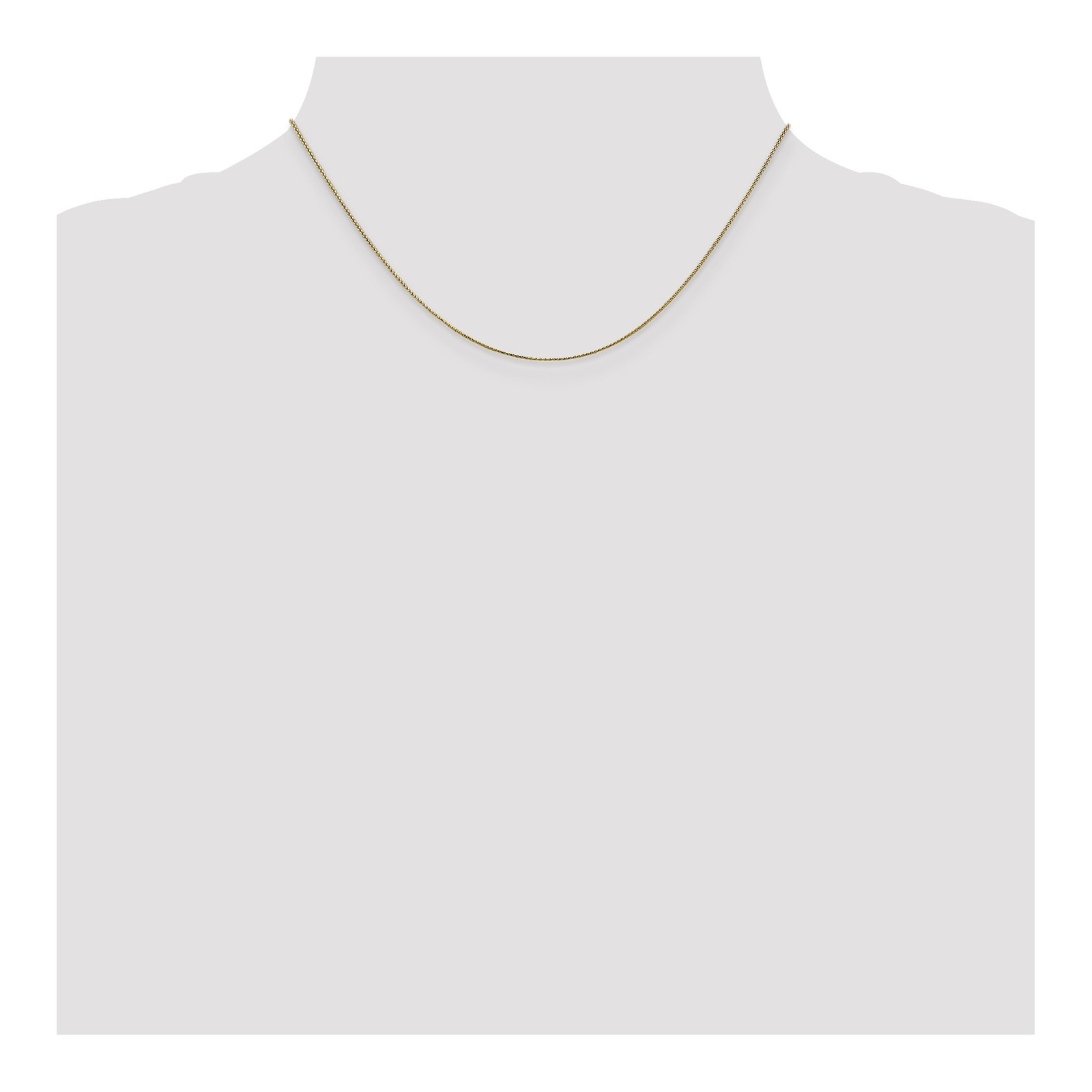 10K Yellow Gold 0.65mm Spiga (Wheat) Chain Necklace 16 Inch Mens Womens