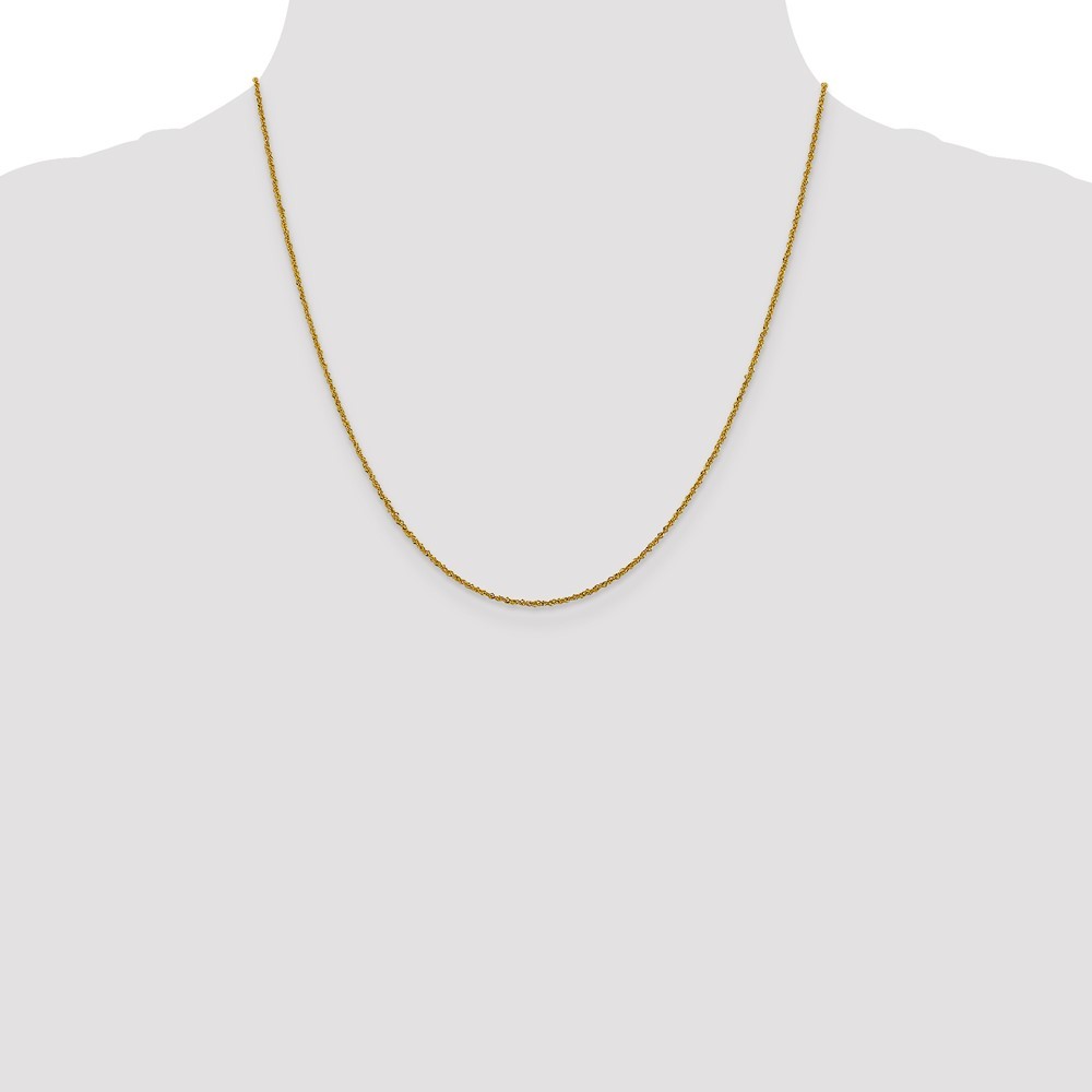 10k Yellow Gold 1mm Sparkle Singapore Chain Necklace 20″ for Women 1.22gm
