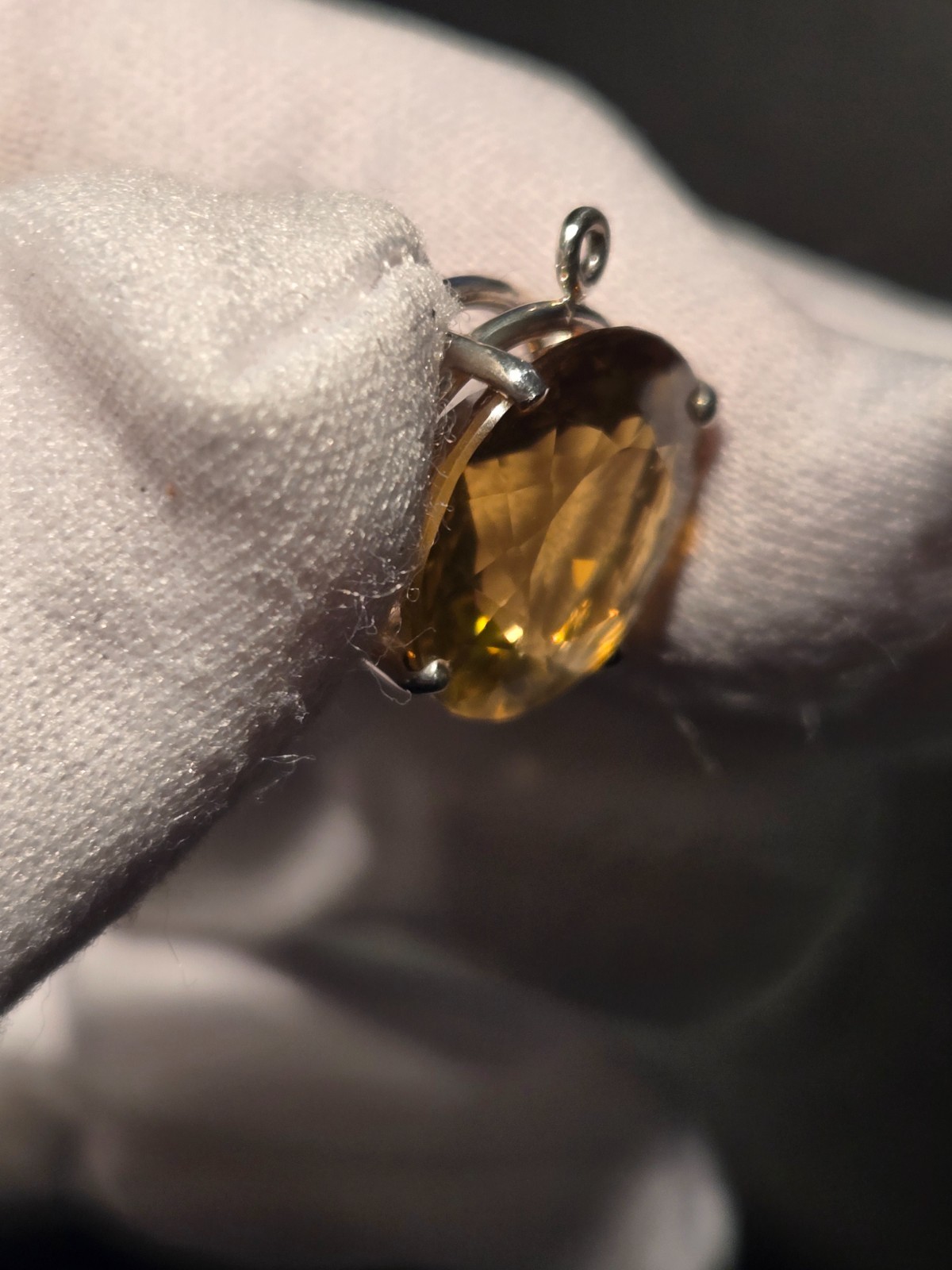 EXCELLENT CITRINE PENDANT 10.03CT NATURAL GLOWING/GREAT SATURATION/COLOR/LUSTER!