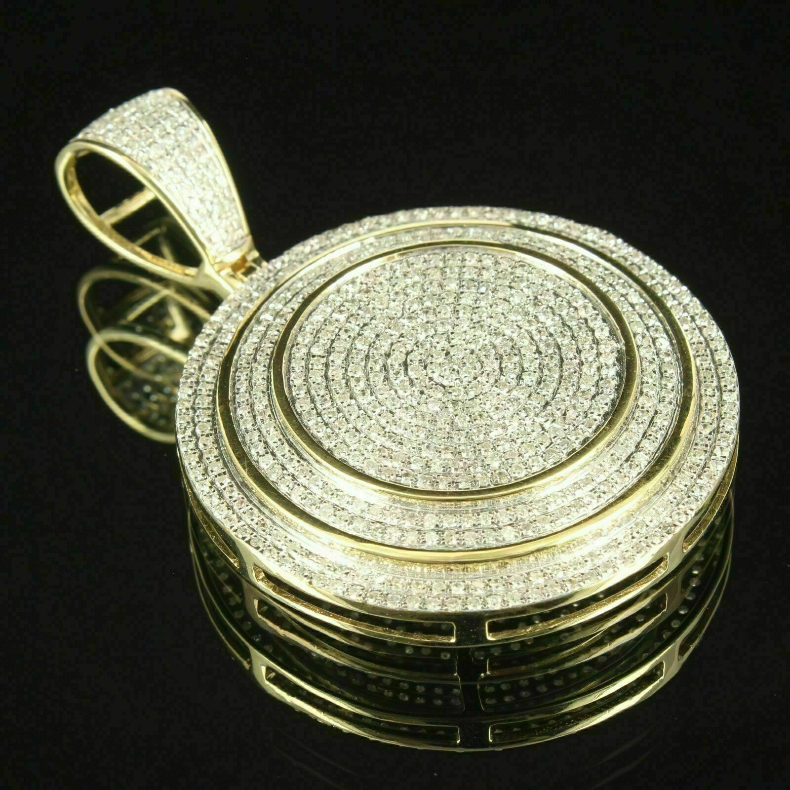 1.50Ct Brilliant Round Cut Diamond Unisex Charm Pendant 14K Yellow Gold Finish