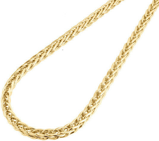 Italian 10K Yellow Gold Thin Wheat Chain Necklace 50 cm or 19.5”