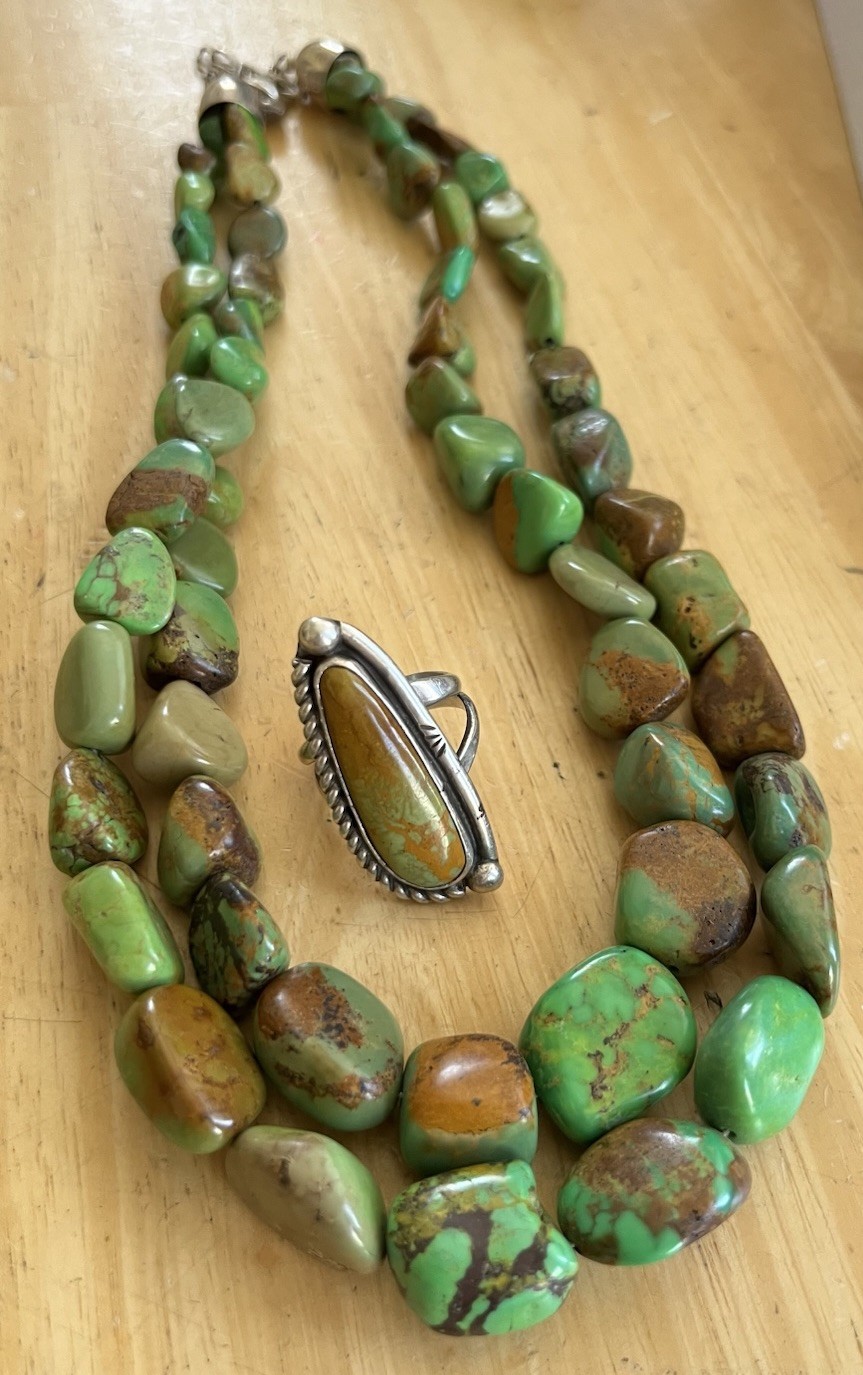 Desert Rose Trading JAY KING 925 Green Turquoise Double Strand Necklace 120g