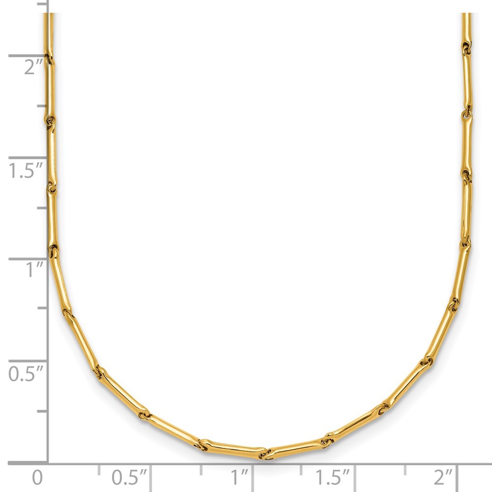 14k Yellow Gold Polished Bar Link Necklace 18″ Gift for Women