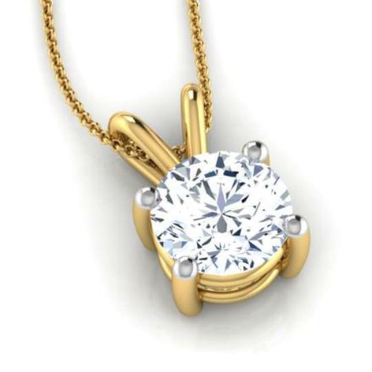 GIA Certified Diamond Pendant VS1 F Round 3 Carat Lab-Created CVD Eye Clean