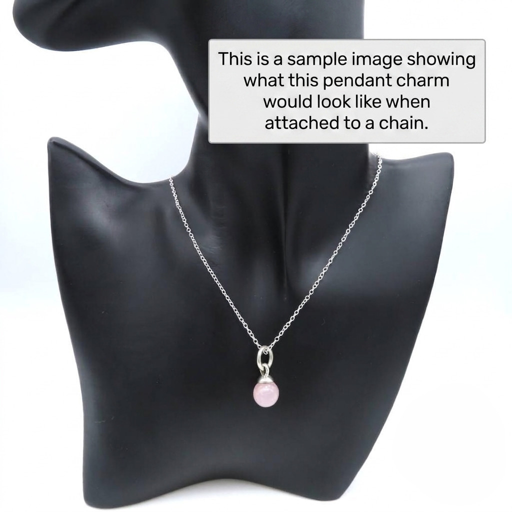 Tiffany & Co Ag925 Rose Quartz Ball Dangle Pendant charm Only No Box Nor Pouch