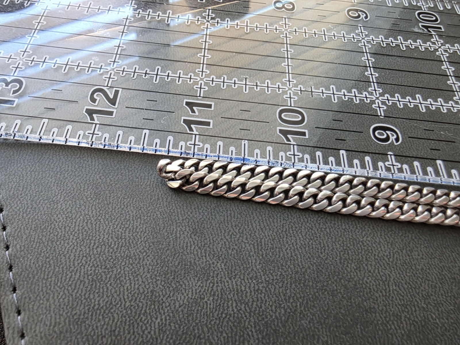 Sterling Silver 925 Cuban Link Chain Necklace 22.5 Inches 5.2 mm width.